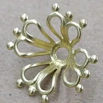 Raw Brass BoYuTe(50 шт./лот) металлическая медная ковка 17 мм филигранный цветок колпачки из бисера Сделай своими руками аксессуары компоненты ювелирных украшений - Цвет: Raw Brass