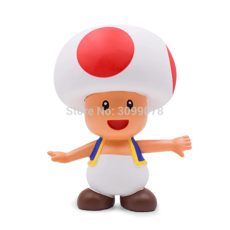 DONKEY KONG Super Mario Bros Боузер Луиджи Купа Йоши Марио машина жаба, в форме персика принцесса Одиссея ПВХ фигурка модель куклы игрушки - Цвет: 23cm Toad no box