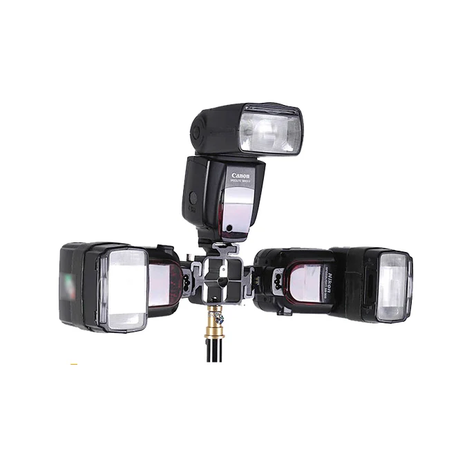 3 головки горячий башмак зонт держатель Поворотный Кронштейн Свет Стенд для