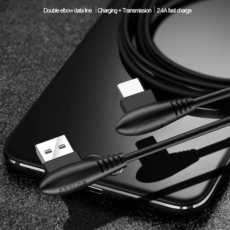 APPACS USB Type C 90 градусов быстрая зарядка кабель L c для передачи данных зарядное