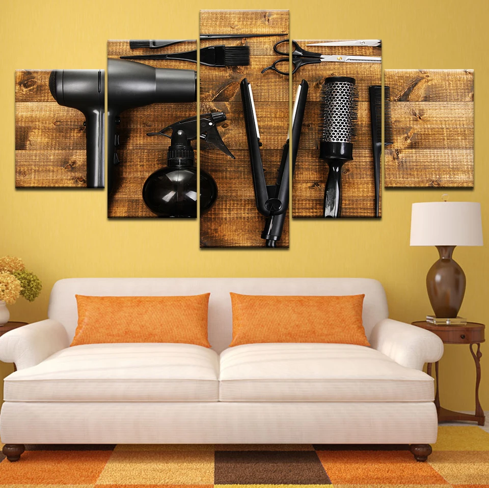 Картины на холсте фотографии домашний Декор 5 шт. парикмахерские инструменты для