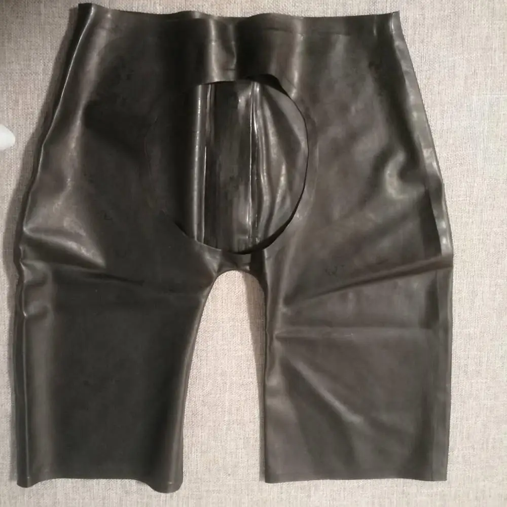 В наличии Латекс Короткие штаны с отверстием на спине Размер S Черный цветной