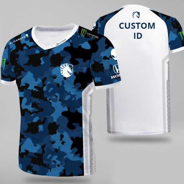 custom name Высокое качество, 1:1, Esports Team Liquid, на заказ, ID футболка, футболка для фанатов, мужчин и женщин, N-neck, футболки с коротким рукавом, на заказ, футболка, Homme - Цвет: custom name