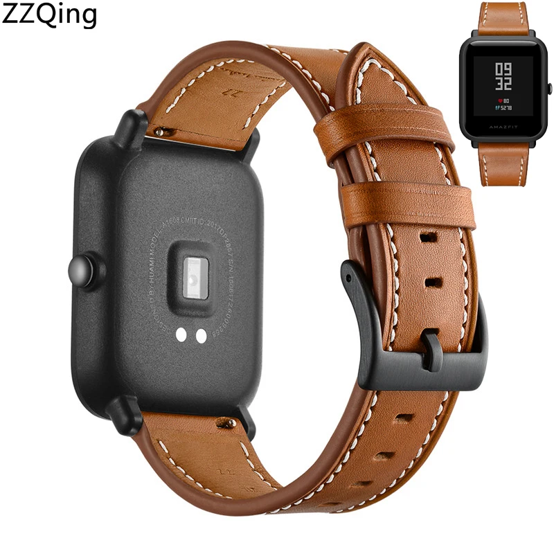 Ремешок с металлической пряжкой для Xiaomi Huami Amazfit Bip /GTS кожаный спортивный браслет