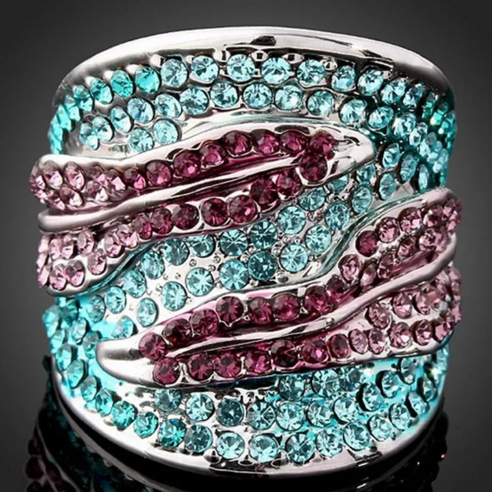 Стразы модные ювелирные изделия большого размера с синими и фиолетовыми