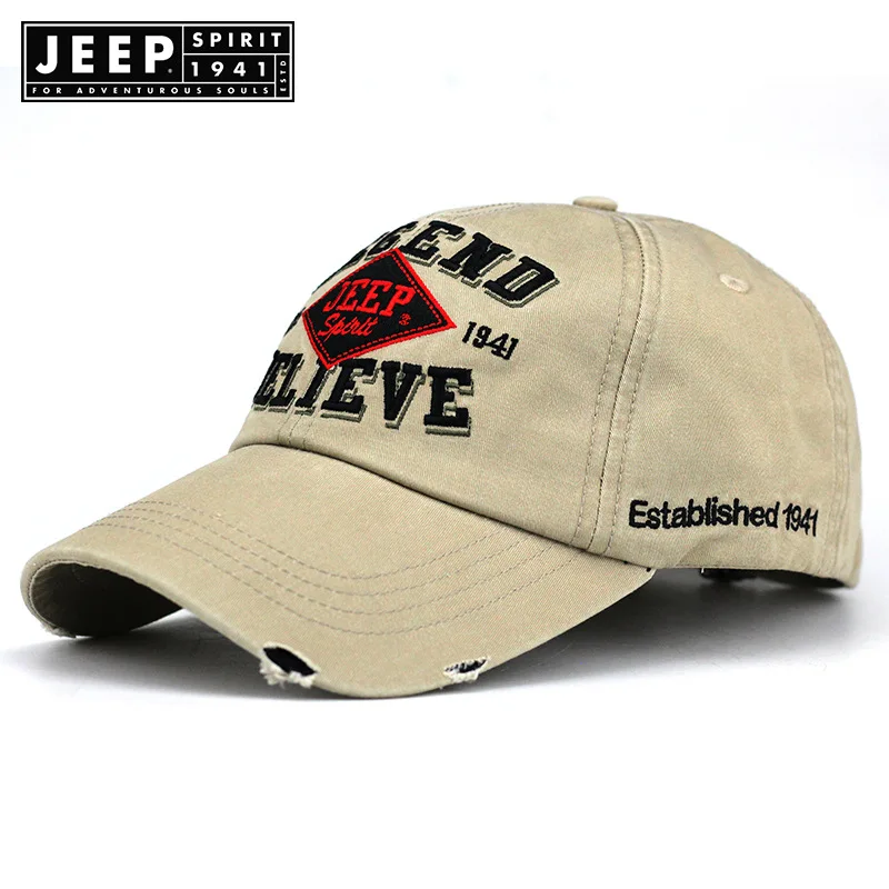 Бренд JEEP SPIRIT, бейсбольная кепка, повседневная, хлопковая, унисекс, Кепка с вышитыми буквами, летняя кепка для мужчин, gorra hombre, модная, с дырками, женская кепка