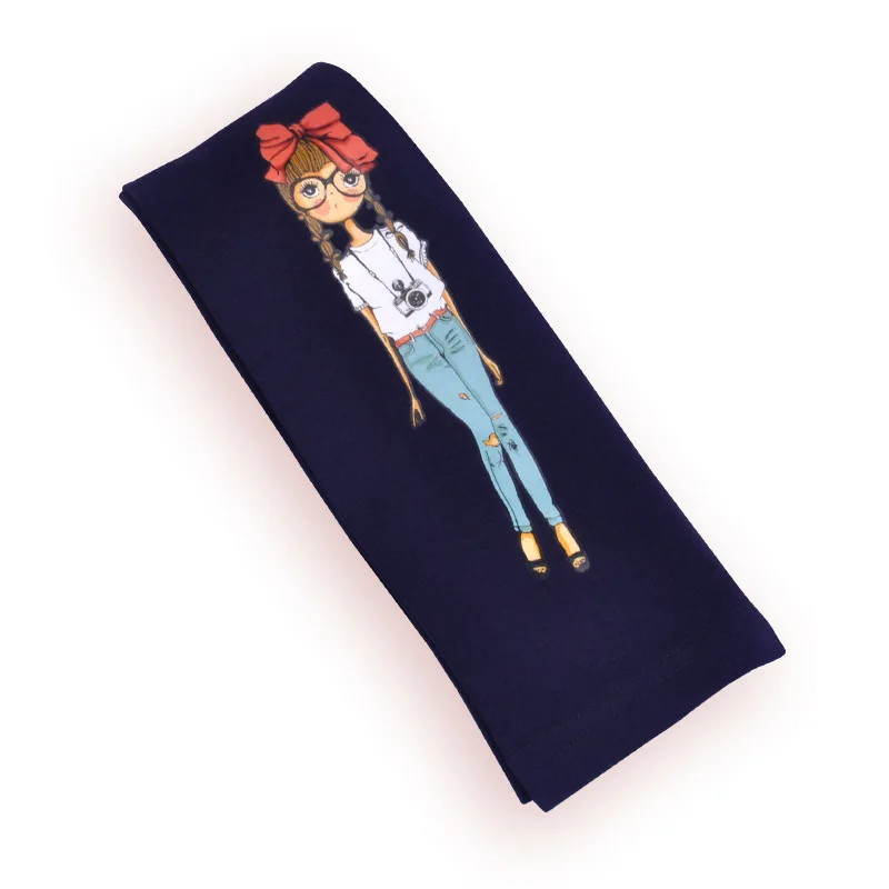 PATTERN 3 NAVY Леггинсы для девочек штаны, эластичные Леггинсы для девочки Детские хлопковые Капри с рисунком для девочек, детские штаны с рисунком для девочек от 10 до 12 лет - Цвет: PATTERN 3 NAVY