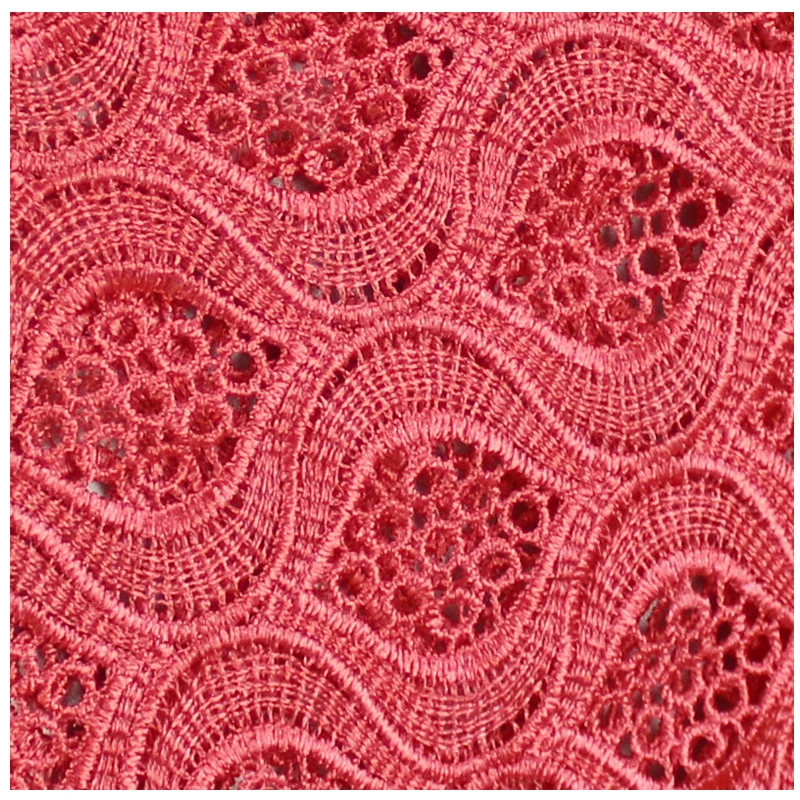 Гипюровые кружевные шнурки с вышивкой вечерние в нигерийском стиле Красные