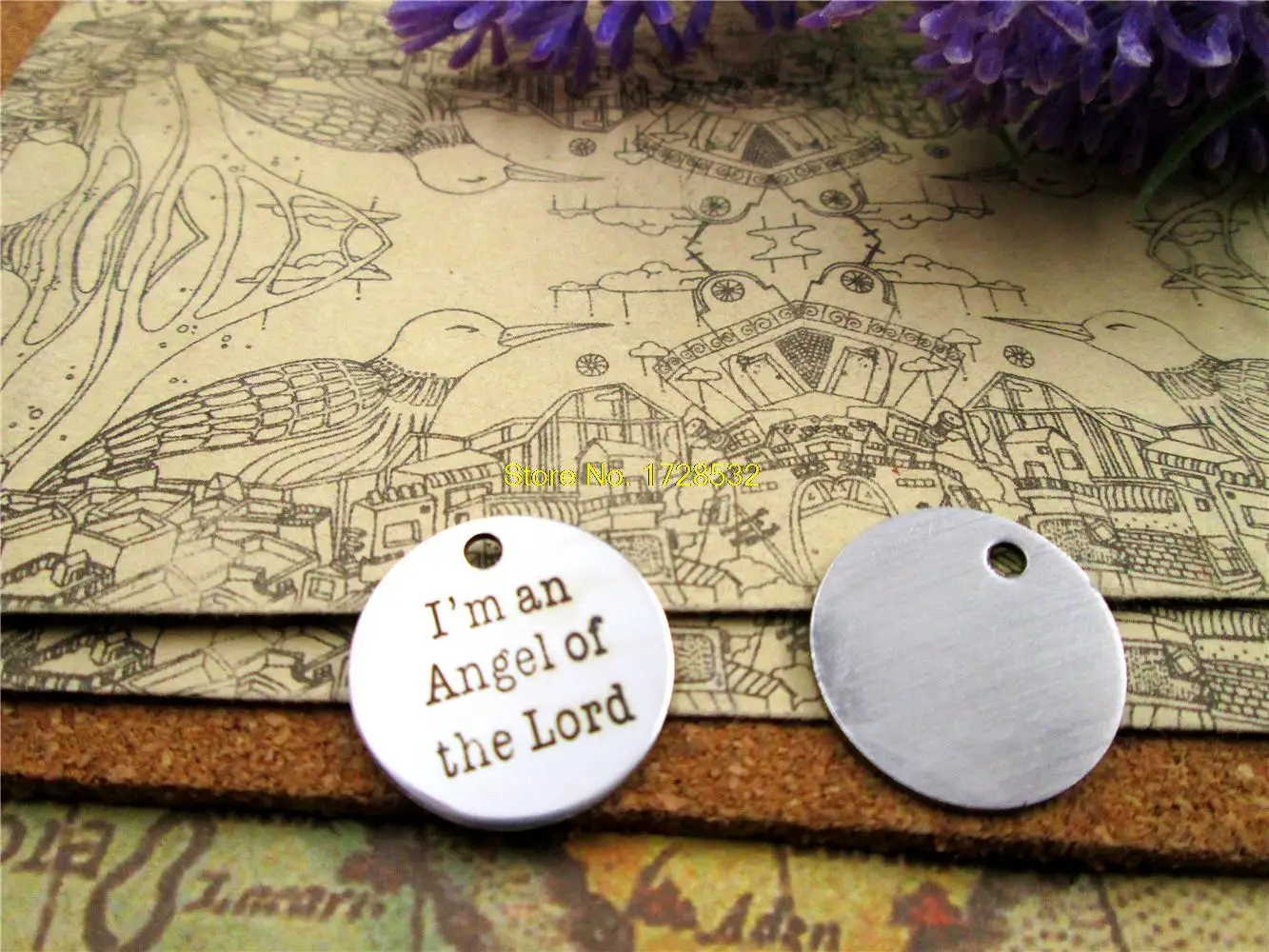 Круглые Подвески из нержавеющей стали I m an angel of the lord 20 шт. мм версия 2 с одной