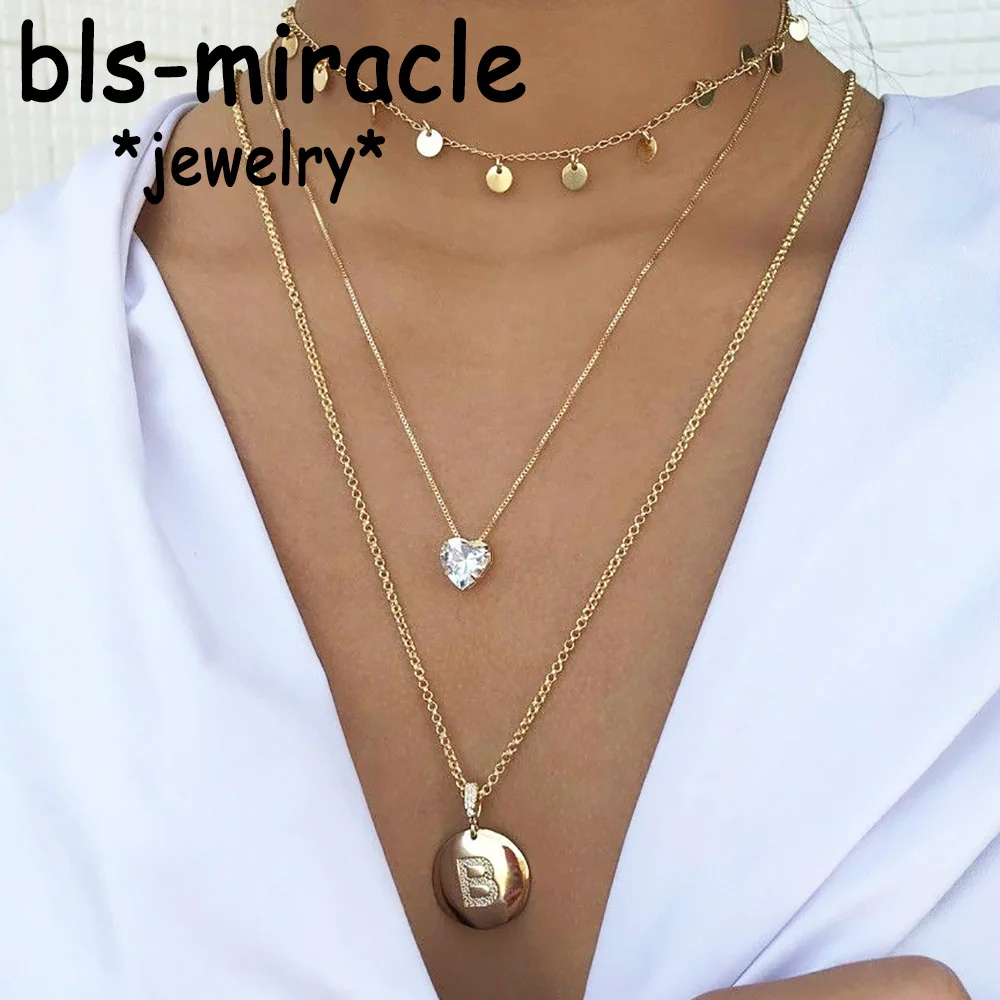 Ожерелье Bls miracle 2019 для женщин ожерелья Чокеры с блестками золотого цвета