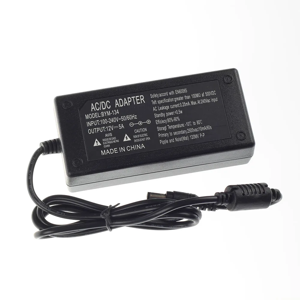 AC100 240V к DC 12 В 5A адаптер питания для светодиодный ЖК дисплей CCTV US/EU/AU/UK штекер