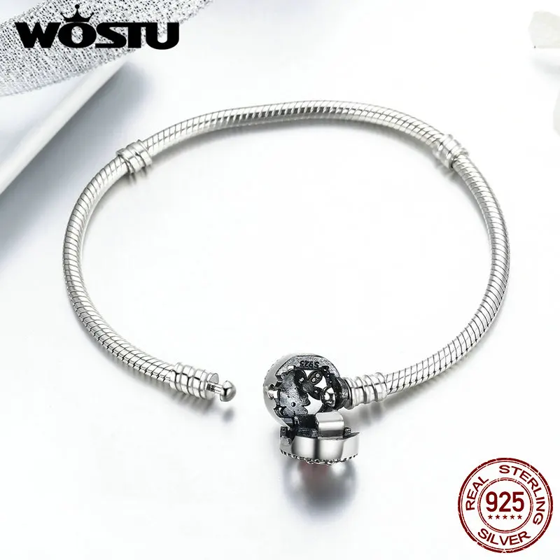 WOSTU 925 пробы Серебряный поэтический браслет и браслеты для женщин подходят DIY Подвески бусины оригинальные ювелирные изделия подарок XCHS919