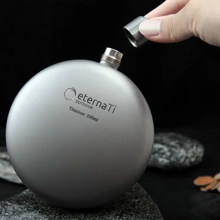 ETERNATI чистый титан 200 мл круглая фляга с воронкой