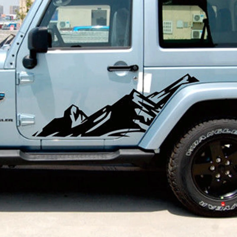 Для Jeep Wrangler Автомобильная наклейка пара черный снег горный автомобиль боковая