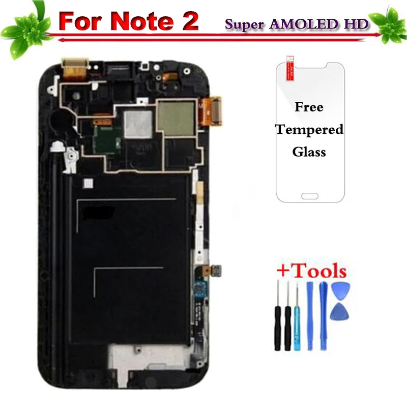 Протестировано для samsung Galaxy Note 2 ЖК-дисплей Дисплей N7105 Сенсорный экран планшета
