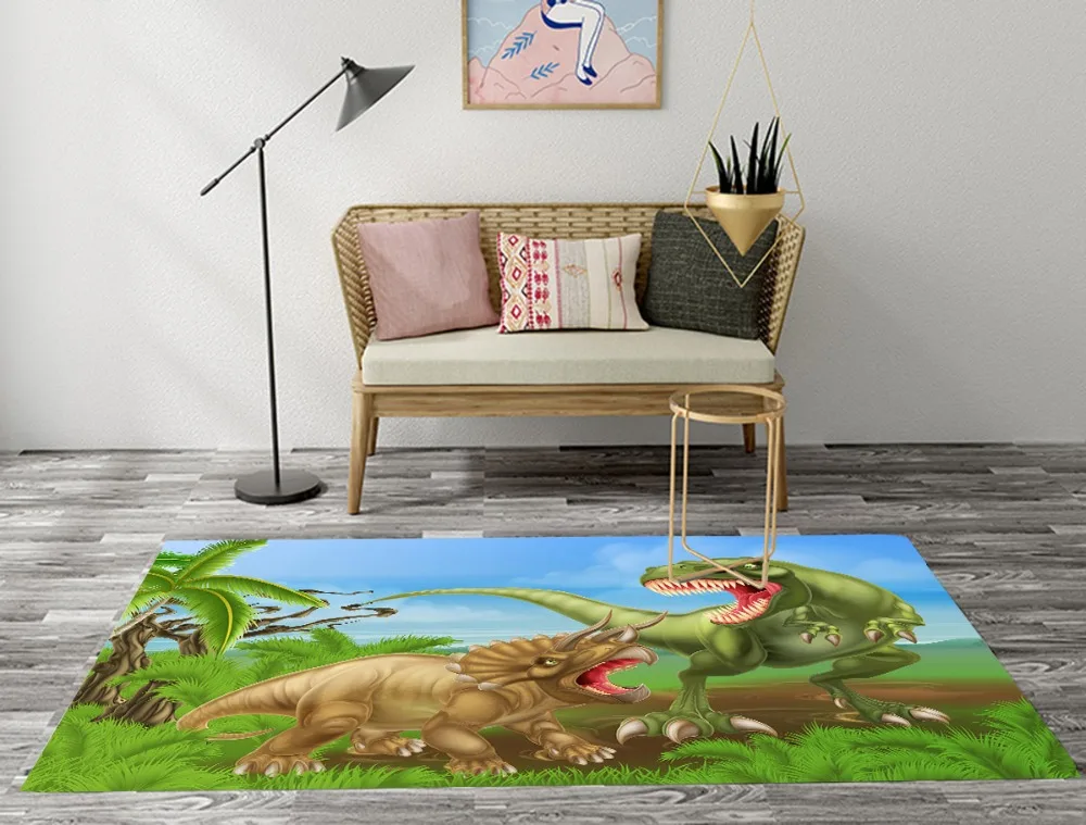 Детские забавные коврики и ковры с динозаврами из мультфильма для дома гостиной