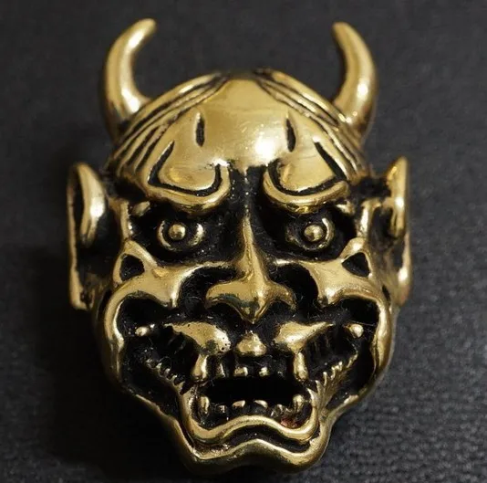 Твердая латунь японский буддист маски для Hannya Screwback бумажник сумка Decar DIY