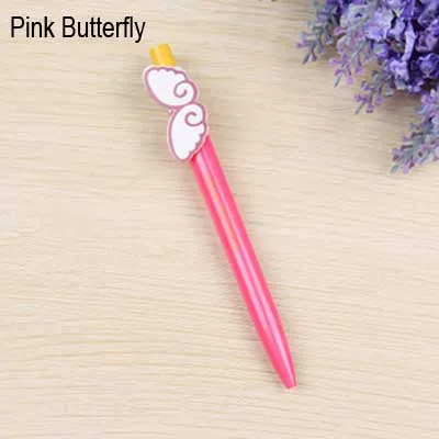 Pink Butterfly Милые шариковые ручки Kawaii, школьные и офисные принадлежности, забавные мультяшные животные, кот, Бабочка, обезьяна и лягушка, радужные канцелярские принадлежности для студентов - Цвет: Pink Butterfly