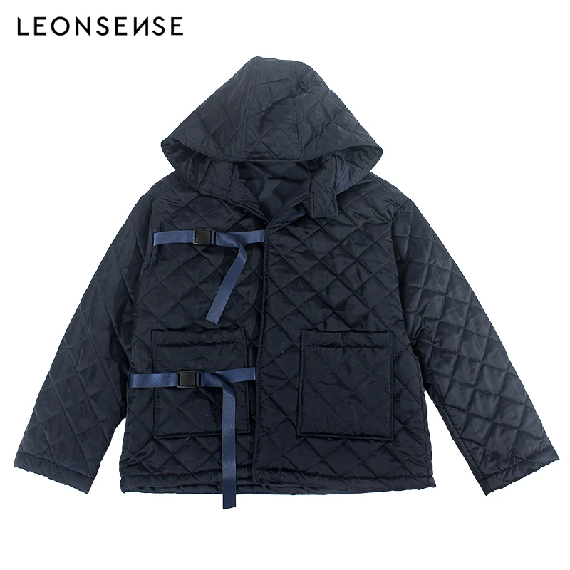 Leonsense зимние парки с капюшоном для мужчин куртка модная рубашка плед карман