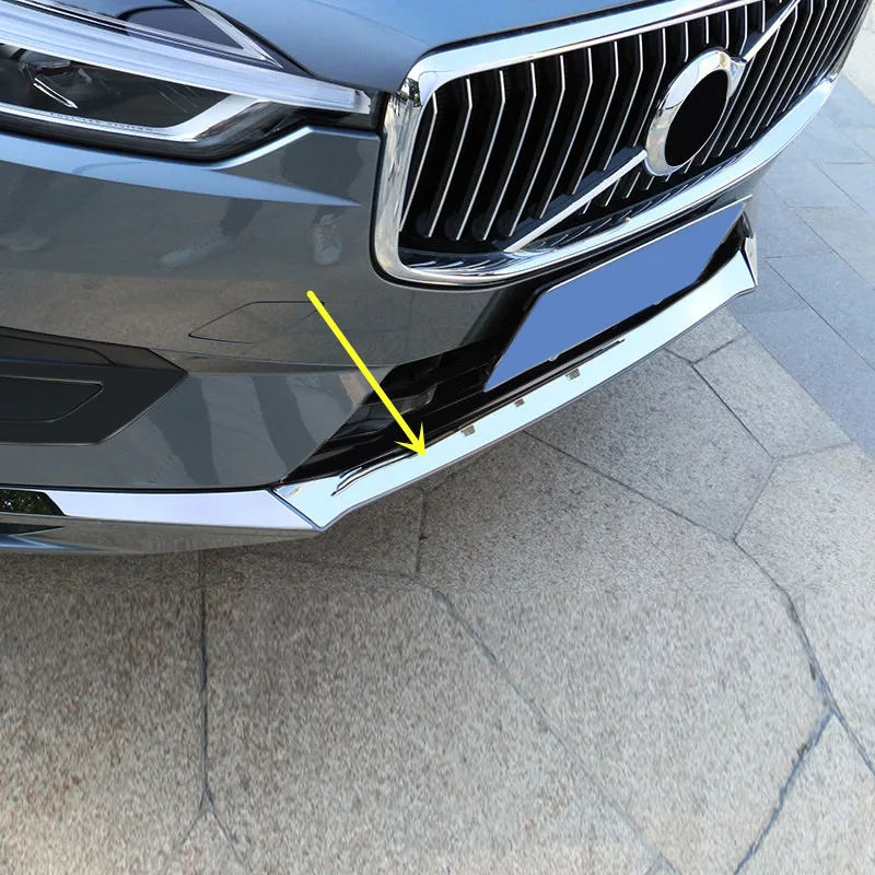 Для VOLVO XC60 2018 2019 нержавеющая сталь передний нижний бампер модлинг полосы Накладка