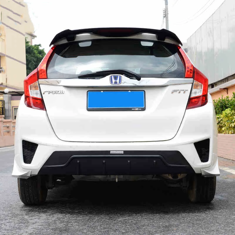 Для Honda JAZZ FIT GK5- задний бампер диффузор бамперы для губ протектор Защита опорная пластина Спойлер ABS хромированная отделка