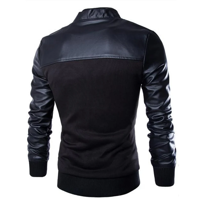 2018 бренд Для Мужчин's Куртки и Пальто для будущих мам 4xl PU лоскутное дизайнер