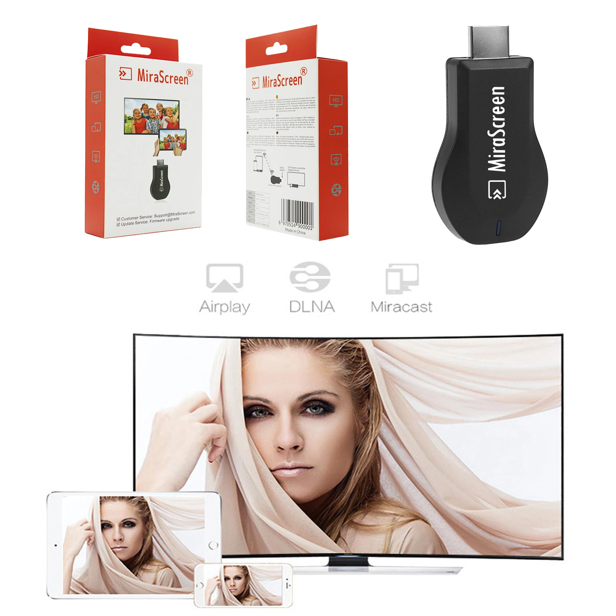 Mirascreen мини беспроводной ключ airplay 1080P HDMI DLNA дисплей Wifi TV stick Потоковое мультимедиа