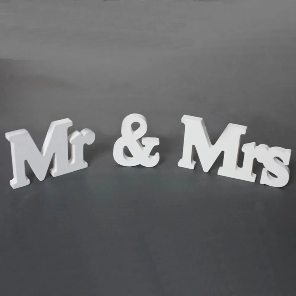 Стиль 1 компл./упак. Свадебные украшения Mr& Mrs Свадебный декор День Рождения украшения белые буквы свадьба