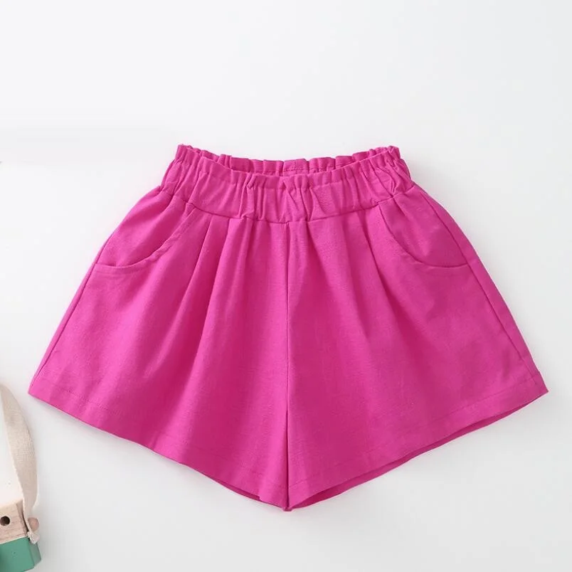 rose girls clothes Детская одежда школьные шорты для девочек летние шорты для маленьких девочек-подростков детские штаны для девочек 6, 8, 10, 12 лет - Цвет: rose girls clothes