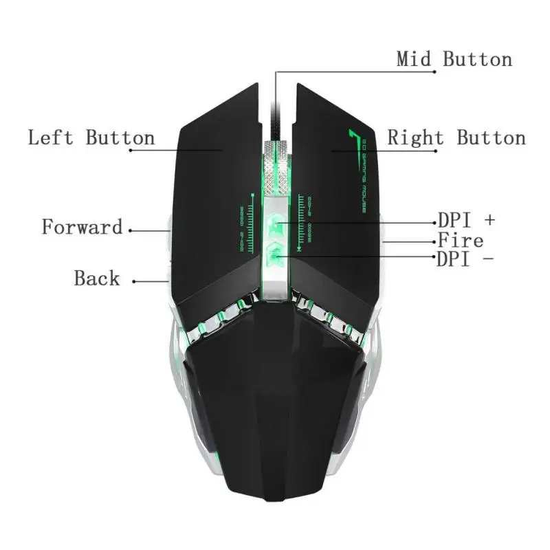 Mechanical Macro Definition Game Mouse 3200 DPI USB Wired Competitive Gaming 7 Programmable Buttons For Laptop Desktop S01 | Компьютеры и