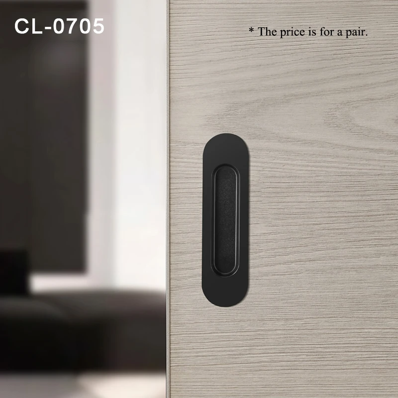 CL-0705-hei 4 цвета/скандинавские невидимые дверные ручки, раздвижные дверные замки для деревянных раздвижных дверей, шкаф, Невидимая ручка и тяга - Цвет: CL-0705-hei