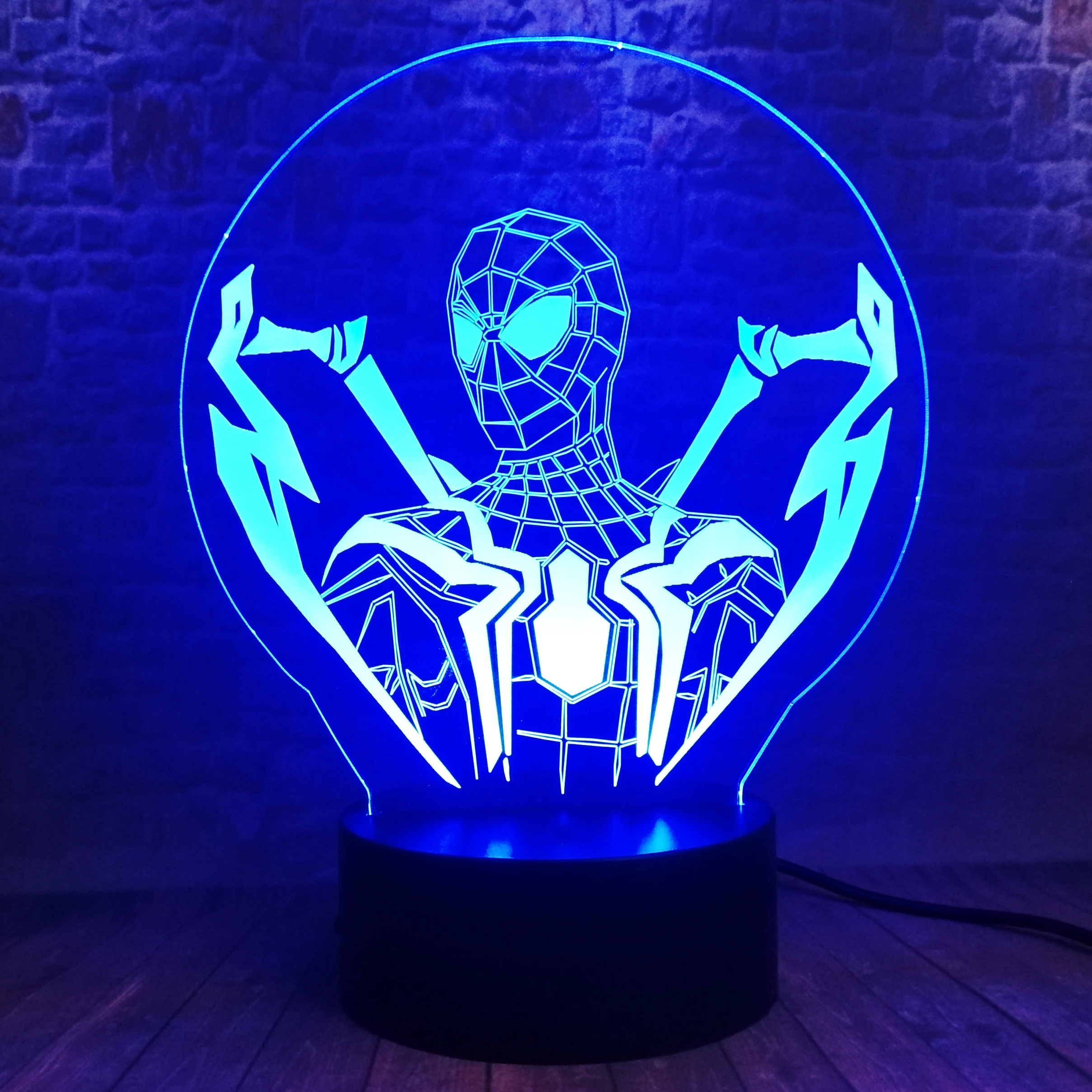 Крутые подарки для мальчиков 3D LED Marvel Ultimate лампа Человека паука ночник сенсорный 7