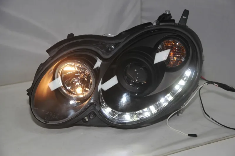 Для Mercedes-Benz CLK W209 светодиодный головной светильник 2004 20052006 2007 2008 2009 год передние лампы с дневными ходовыми огнями с комплектом HID