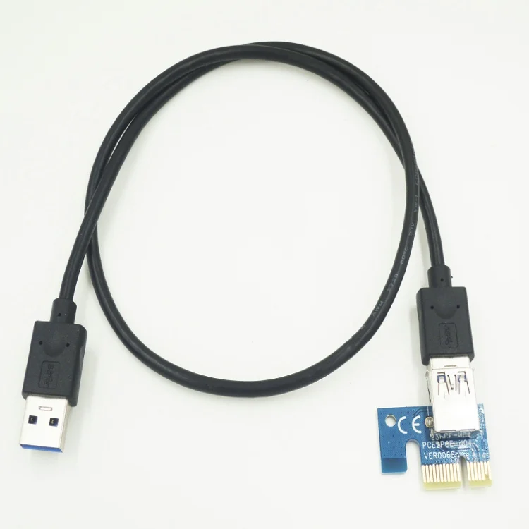2017 новая карта расширения PCI E Express 1X до 16X USB 3 0 с кабелем удлинителем SATA 6