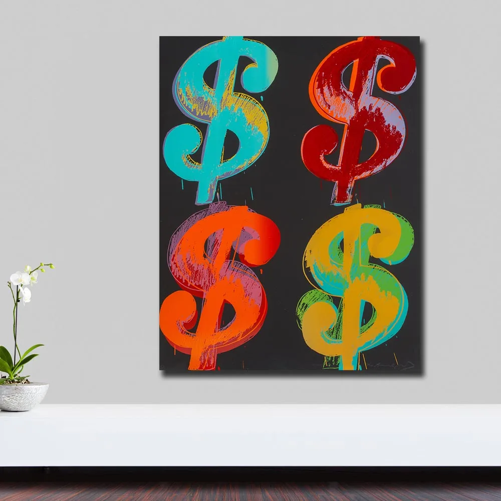 Абстрактная живопись 'andy $ (квадрат) 1982 поп арт стена Арт Декор холст картины