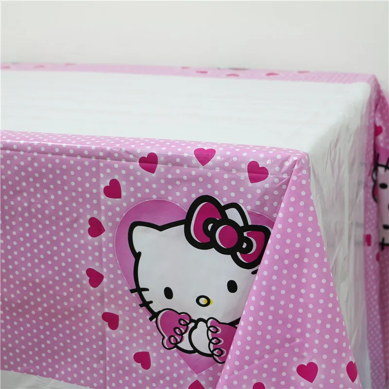 41 шт./партия, украшение на детский день рождения для девочек, тема hello kitty, одноразовый праздничный набор, бумажные салфетки под чашки пластиковая скатерть