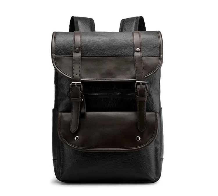 Винтажные рюкзаки из искусственной кожи, мужская сумка, одноцветные большие водонепроницаемые Рюкзаки, ретро рюкзак, мужской рюкзак, новинка, школьные сумки, рюкзак