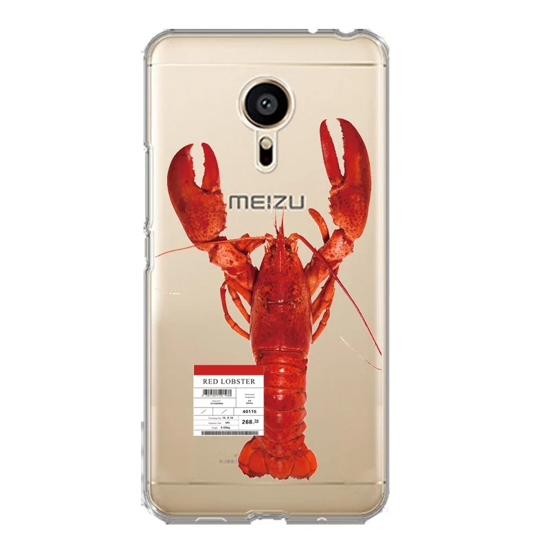 Мягкий прозрачный чехол из ТПУ с изображением лобстера для meilan MX6 pro6 U20 U10 A5 M5 M5S E E2