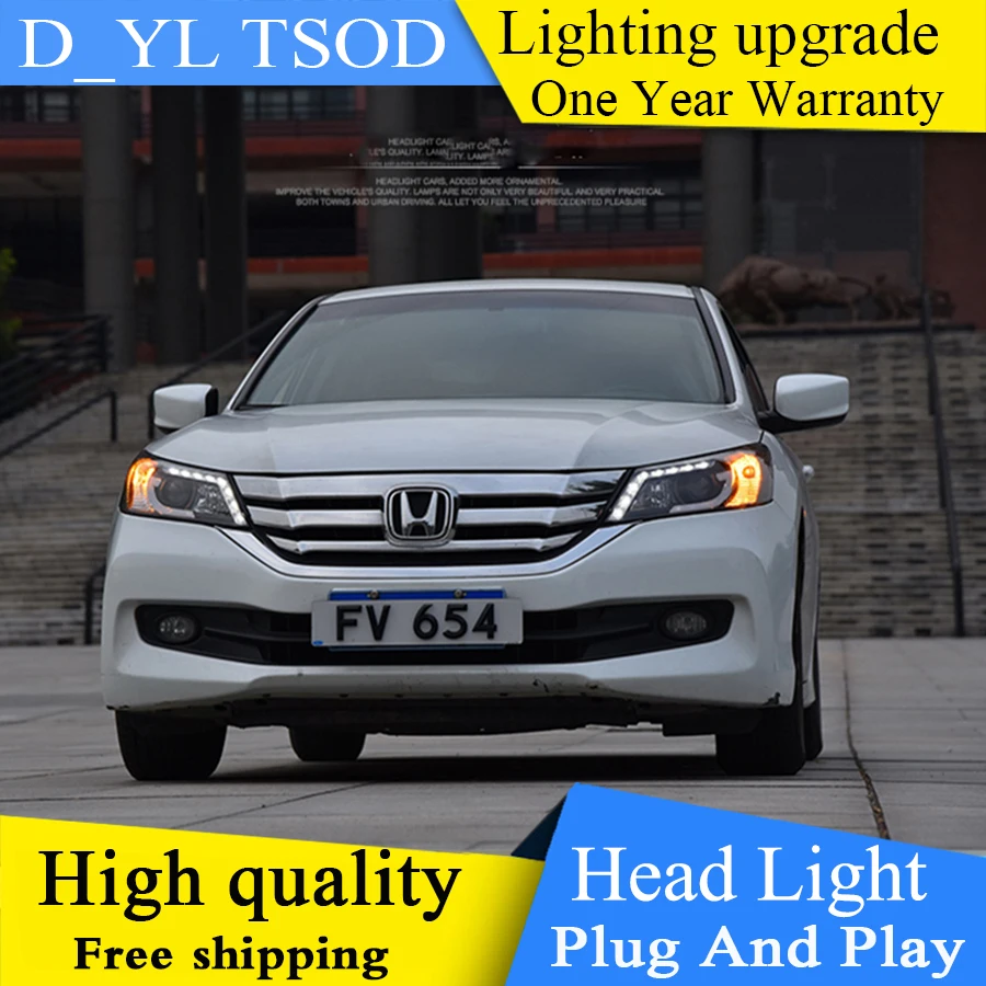 Для Honda For Accord Светодиодная лента фара биксеноновый прожектор линза 20142015 2016 года