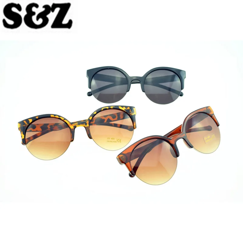 Классические модные дизайнерские солнцезащитные очки в ретро стиле полуоправе