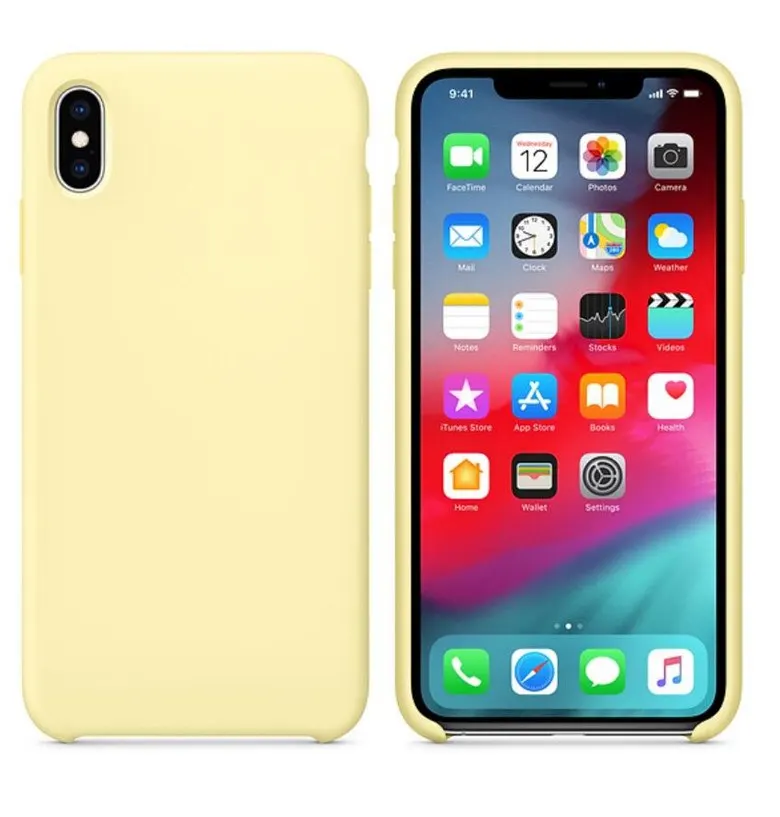Mellow yellow Для iphone Xs Max чехол IMD кожа жидкий силиконовый официальный логотип Стиль Защитная крышка для iphone XS XR Xs Max 5,8/6,1/6,5 Дюймов - Цвет: Mellow yellow