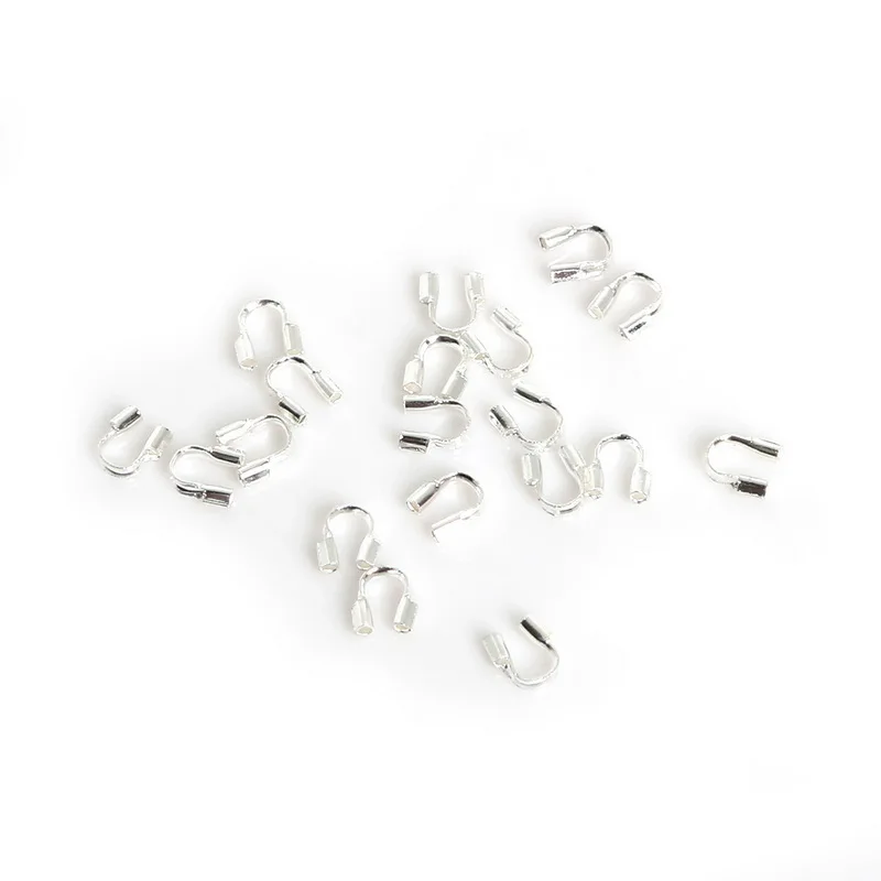 

Beautiful Bead 100pcs Gold and Sliver Plated Wire&Thread Protectors Loops U Shape Accessories For Jewelry Making Finding