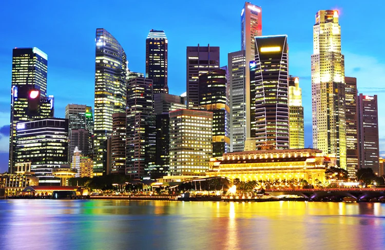 Mural Singapore night / large murals bedroom porch corridor TV background wall paper top custom 3D wallpaper |