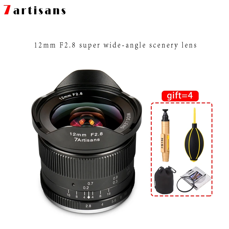7 ремесленников 12 мм F2.8 Lentes ультра широкоугольный объектив для Canon Nikon Fujifilm E-mount беззеркальная камера A6500 A6300 A7 Lentes