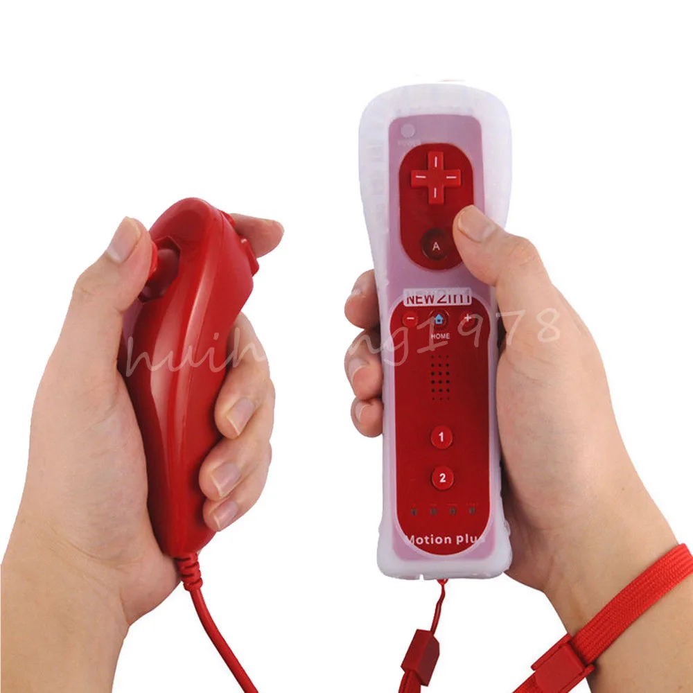 Новый стильный пульт дистанционного управления Motion Plus для Nintendo Wii Game + наручные