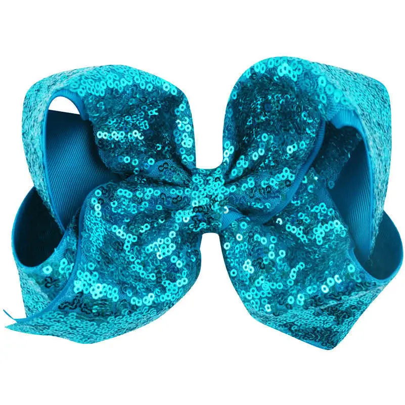 2018 Brand New 8 Inch Baby Big Large Bows Sequin Hair Clip Alligator Clips Girls Head-wear Lovely Accessories Kids Gifts | Детская