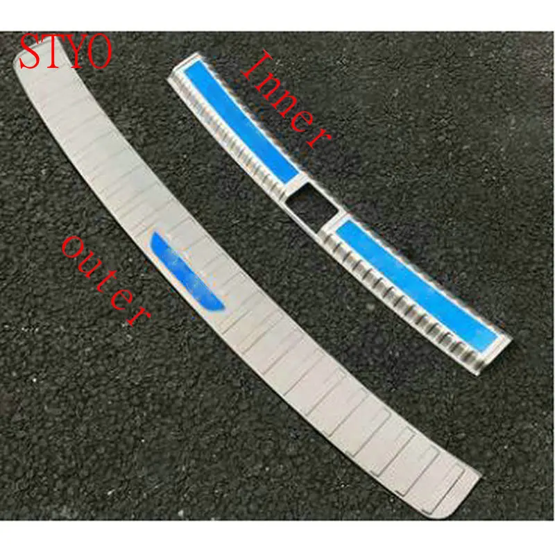 

STYO Car stainless steel Exterior+Interior Rear Trunk sill plate cover trim for KAROQ Karoq 2018+