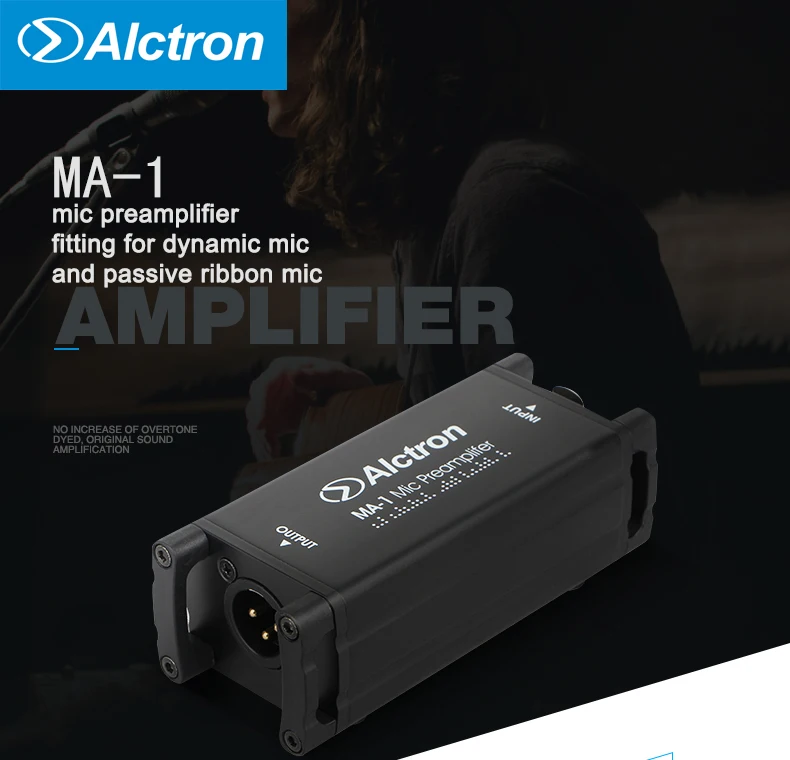 Профессиональный микрофонный предусилитель Alctron MA-1 динамический/пассивный алюминиевый полосный микрофонный усилитель