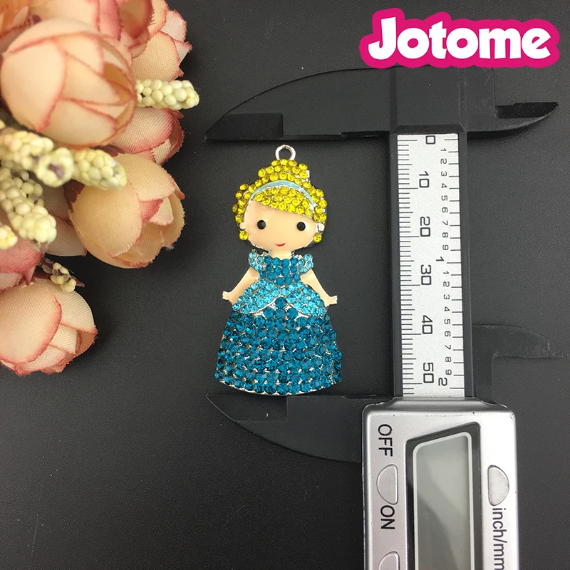 Мода 50 мм Милая Золушка Принцесса Стразы массивная Подвеска Шарм подвески/Шарм
