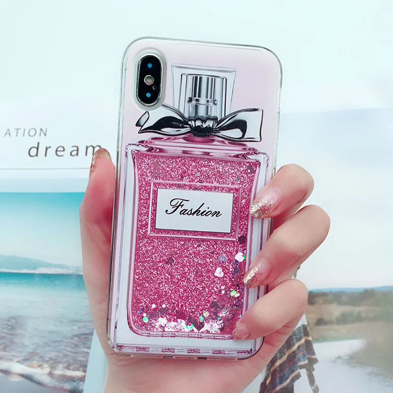 Чехол с жидким зыбучим песком для iPhone X XS чехол 6 6s 7 8 Plus XR Блестящий Мягкий из ТПУ